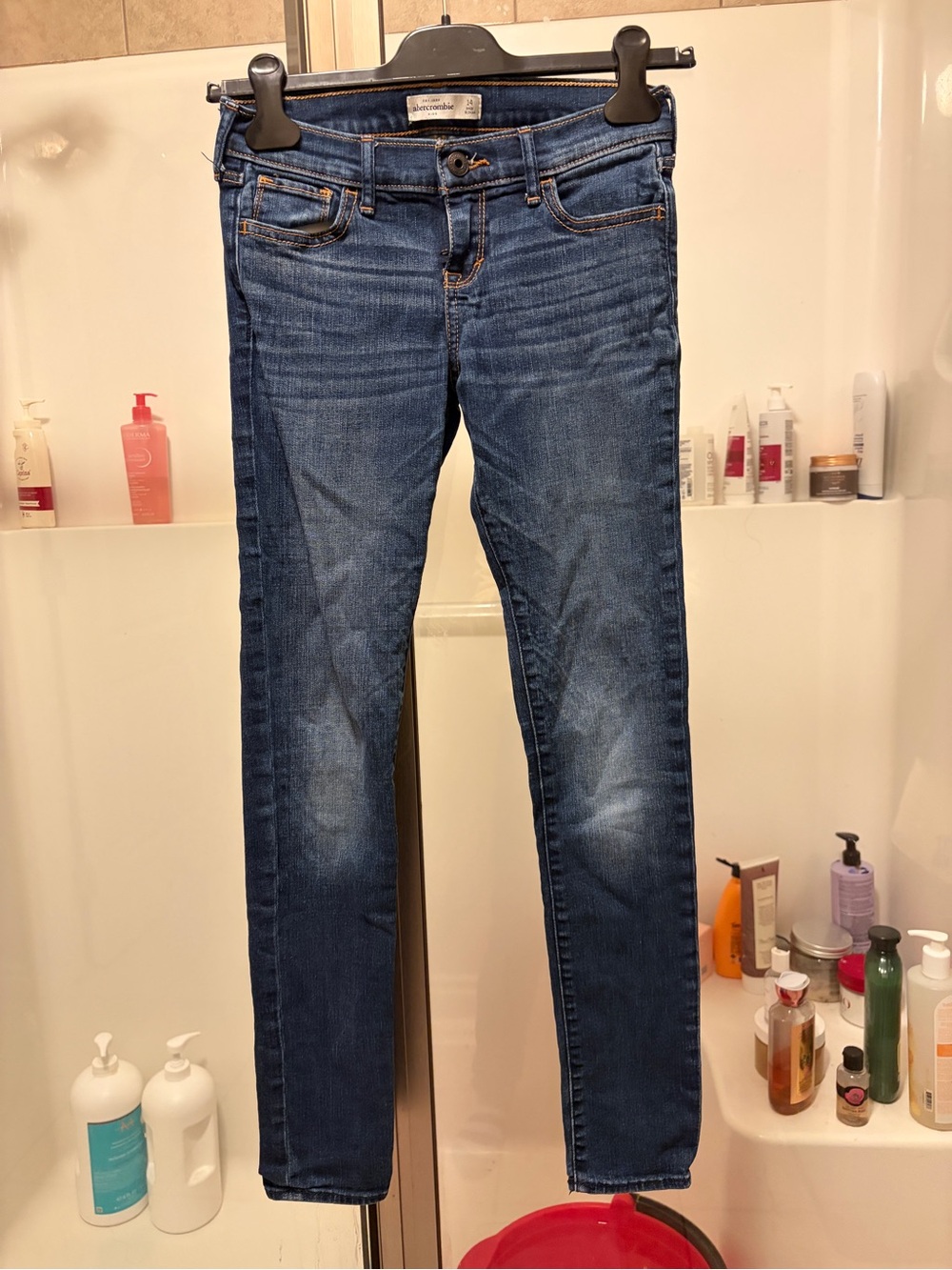 4 pairs Classic girls Dark Blue Skinny Jeans